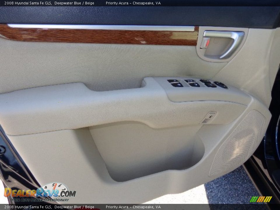 2008 Hyundai Santa Fe GLS Deepwater Blue / Beige Photo #17