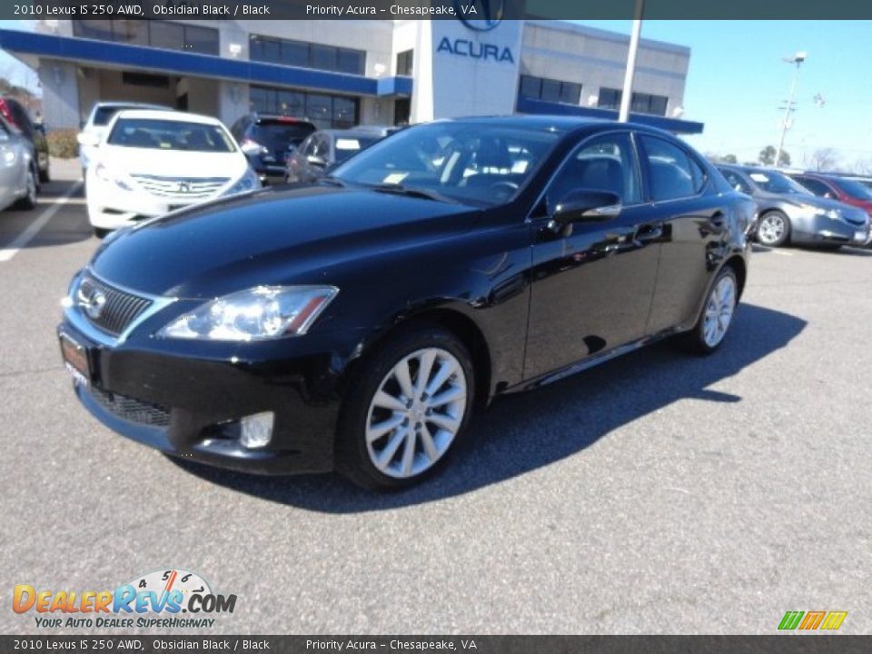 2010 Lexus IS 250 AWD Obsidian Black / Black Photo #2