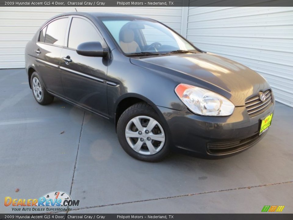 2009 Hyundai Accent GLS 4 Door Charcoal Gray / Gray Photo #2