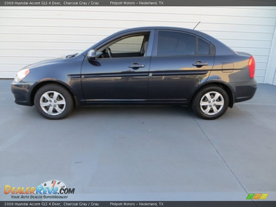 2009 Hyundai Accent GLS 4 Door Charcoal Gray / Gray Photo #6