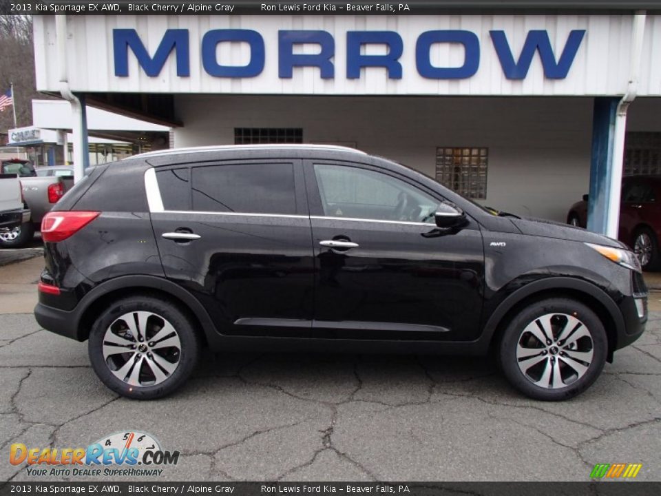 2013 Kia Sportage EX AWD Black Cherry / Alpine Gray Photo #1
