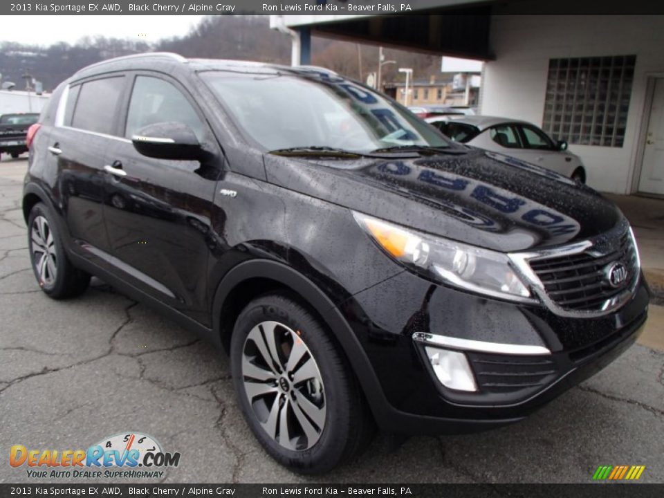 2013 Kia Sportage EX AWD Black Cherry / Alpine Gray Photo #2