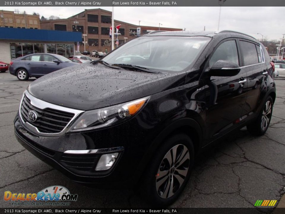 2013 Kia Sportage EX AWD Black Cherry / Alpine Gray Photo #4
