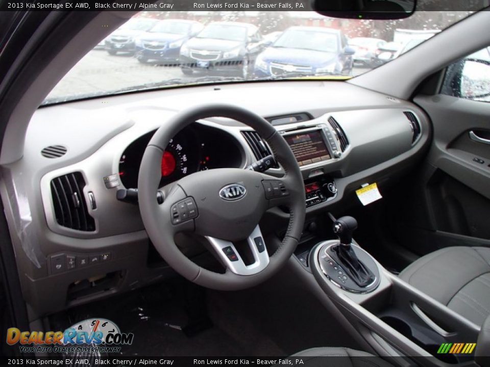2013 Kia Sportage EX AWD Black Cherry / Alpine Gray Photo #10