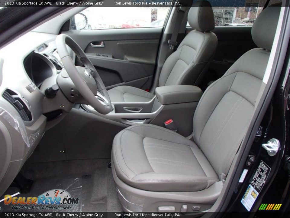 2013 Kia Sportage EX AWD Black Cherry / Alpine Gray Photo #11