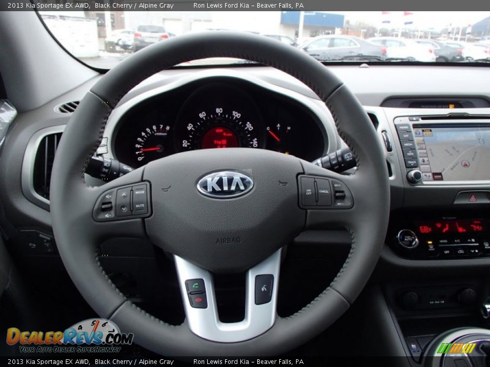 2013 Kia Sportage EX AWD Black Cherry / Alpine Gray Photo #19