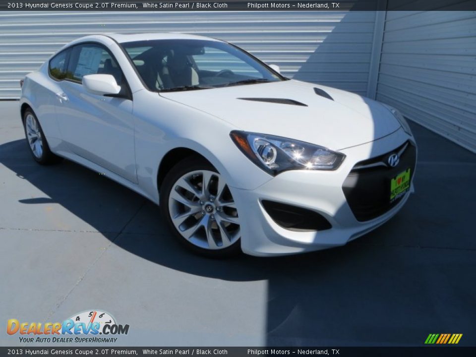 2013 Hyundai Genesis Coupe 2.0T Premium White Satin Pearl / Black Cloth Photo #2