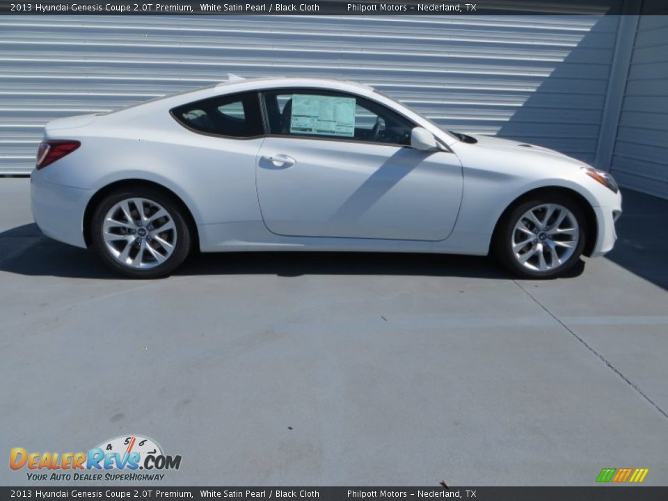 2013 Hyundai Genesis Coupe 2.0T Premium White Satin Pearl / Black Cloth Photo #3
