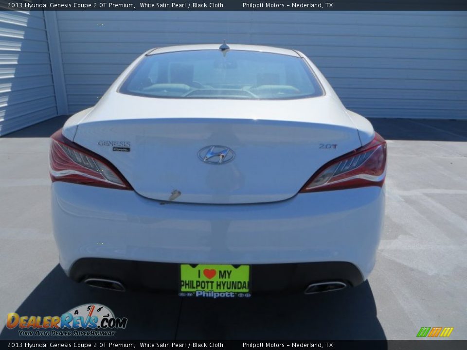 2013 Hyundai Genesis Coupe 2.0T Premium White Satin Pearl / Black Cloth Photo #5