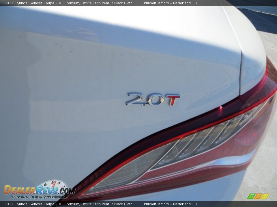 2013 Hyundai Genesis Coupe 2.0T Premium White Satin Pearl / Black Cloth Photo #7