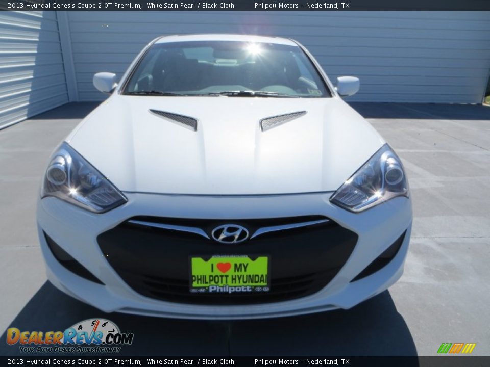 2013 Hyundai Genesis Coupe 2.0T Premium White Satin Pearl / Black Cloth Photo #10