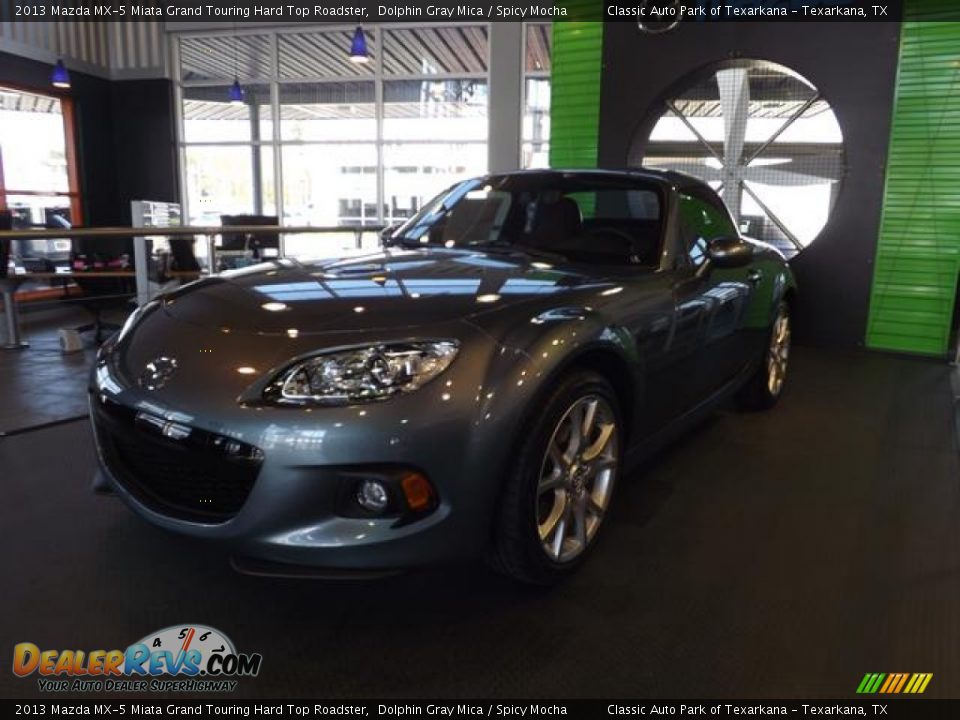 2013 Mazda MX-5 Miata Grand Touring Hard Top Roadster Dolphin Gray Mica / Spicy Mocha Photo #3