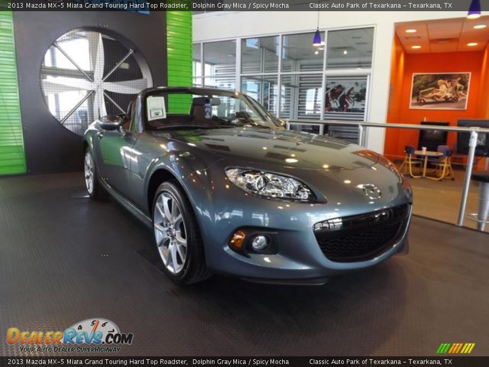 2013 Mazda MX-5 Miata Grand Touring Hard Top Roadster Dolphin Gray Mica / Spicy Mocha Photo #6