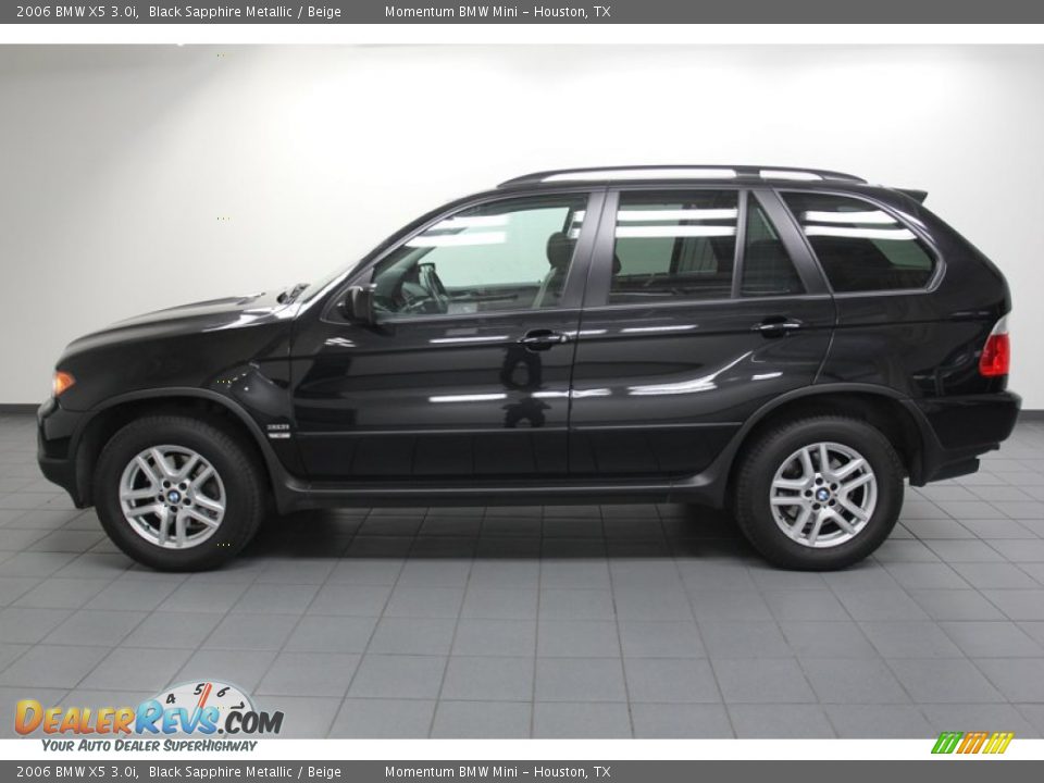 2006 BMW X5 3.0i Black Sapphire Metallic / Beige Photo #2