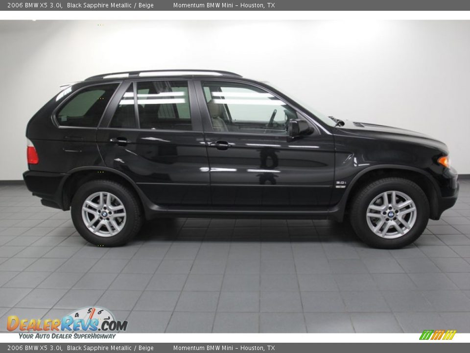 2006 BMW X5 3.0i Black Sapphire Metallic / Beige Photo #7