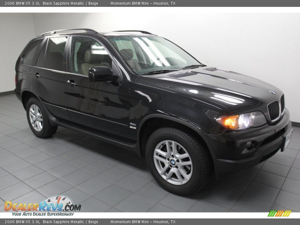 2006 BMW X5 3.0i Black Sapphire Metallic / Beige Photo #8