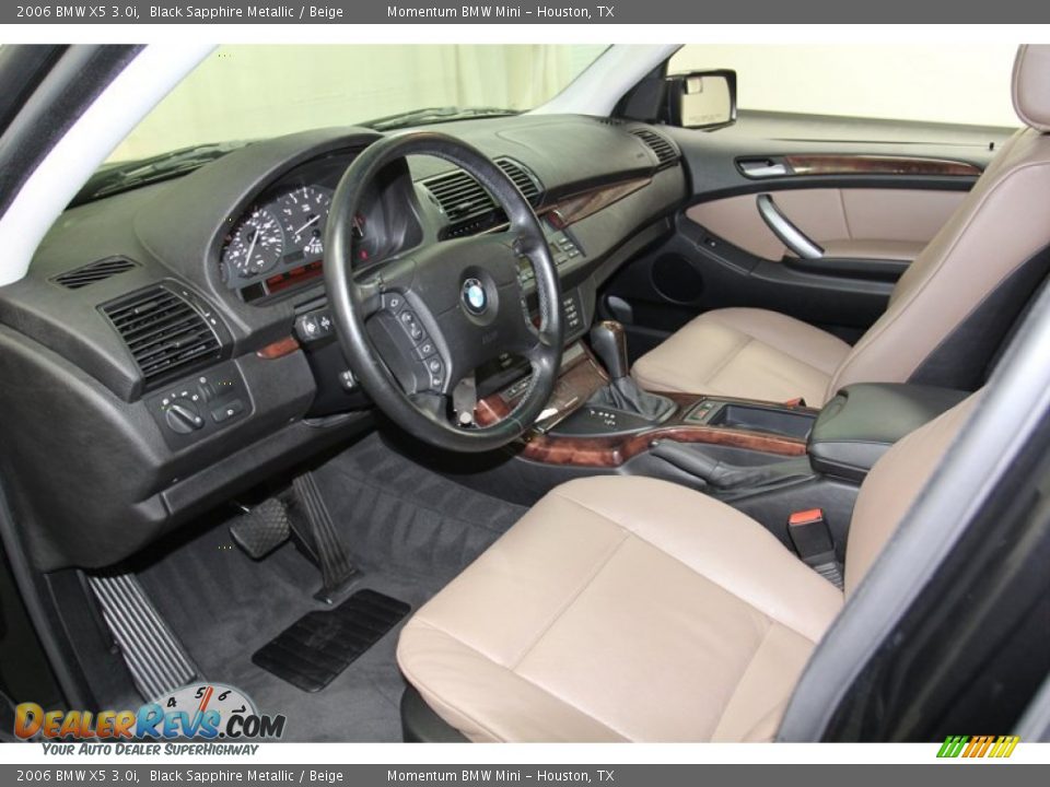 2006 BMW X5 3.0i Black Sapphire Metallic / Beige Photo #13