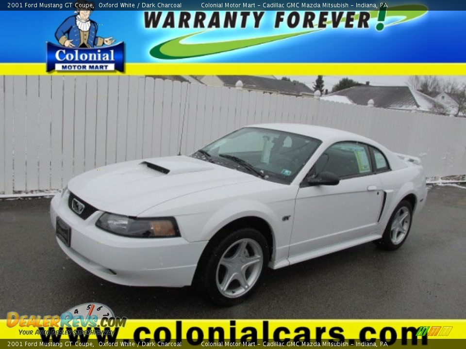 2001 Ford Mustang GT Coupe Oxford White / Dark Charcoal Photo #1