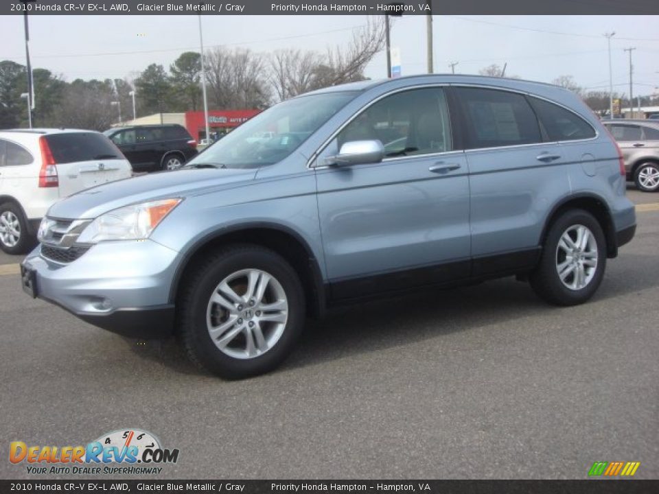 2010 Honda CR-V EX-L AWD Glacier Blue Metallic / Gray Photo #2