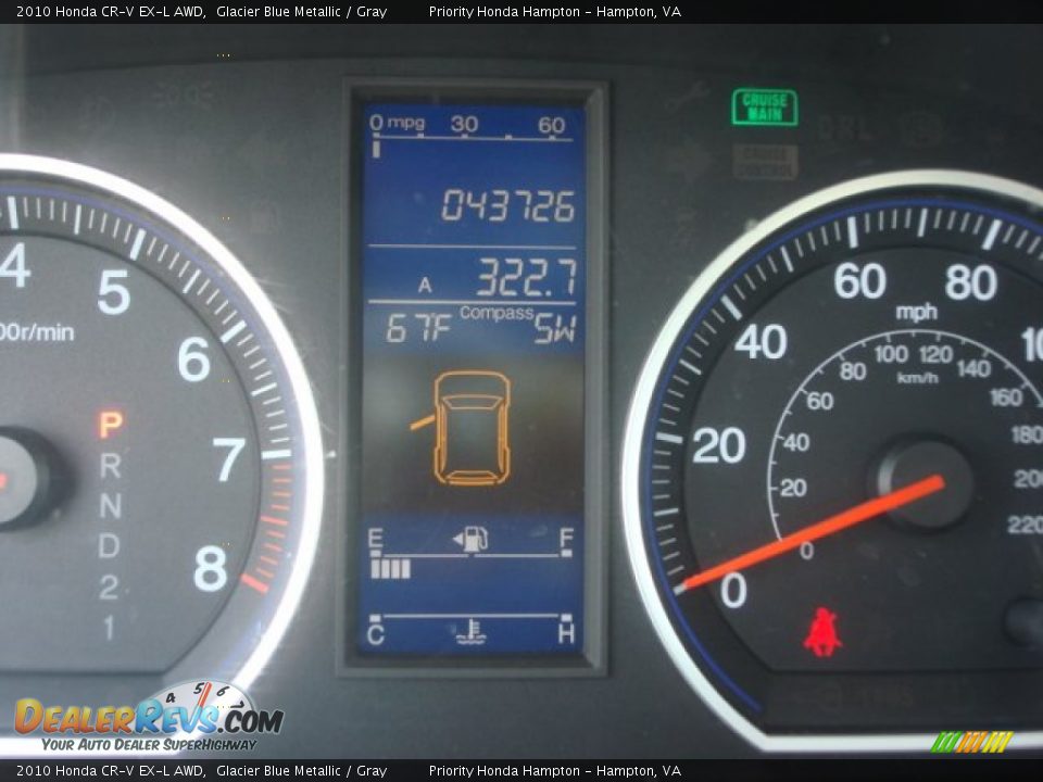 2010 Honda CR-V EX-L AWD Glacier Blue Metallic / Gray Photo #23