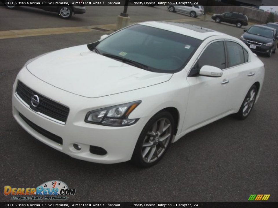2011 Nissan Maxima 3.5 SV Premium Winter Frost White / Charcoal Photo #10