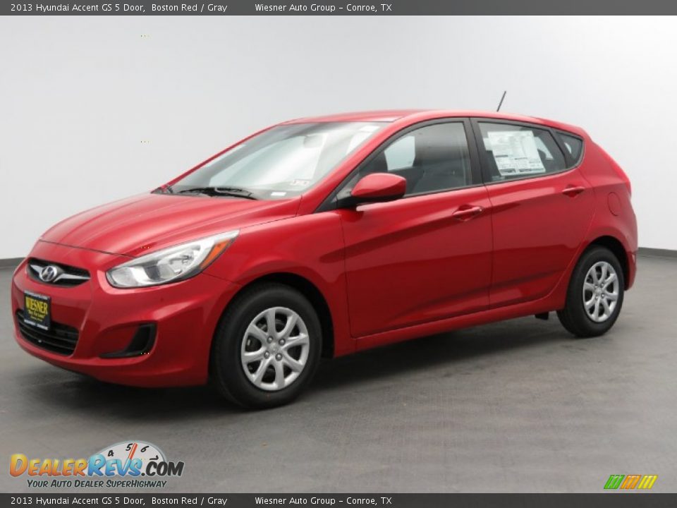 2013 Hyundai Accent GS 5 Door Boston Red / Gray Photo #1