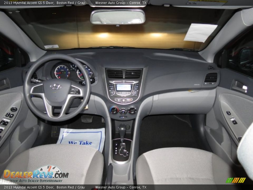 2013 Hyundai Accent GS 5 Door Boston Red / Gray Photo #3