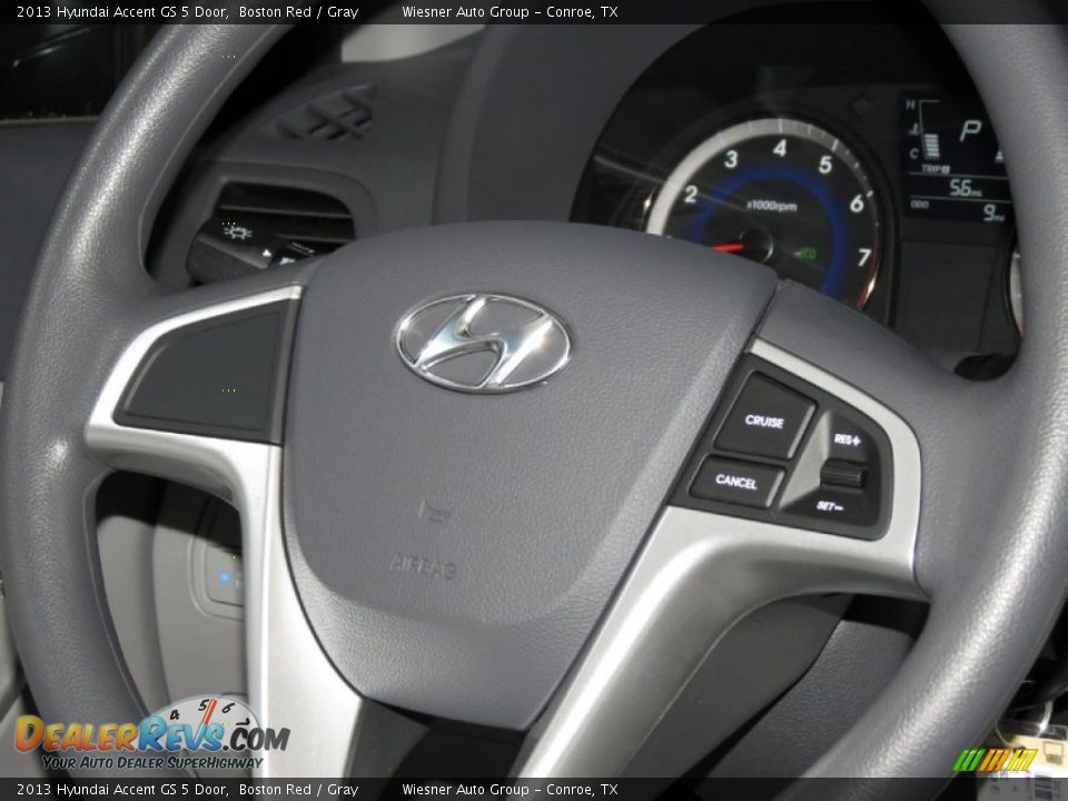 2013 Hyundai Accent GS 5 Door Boston Red / Gray Photo #4