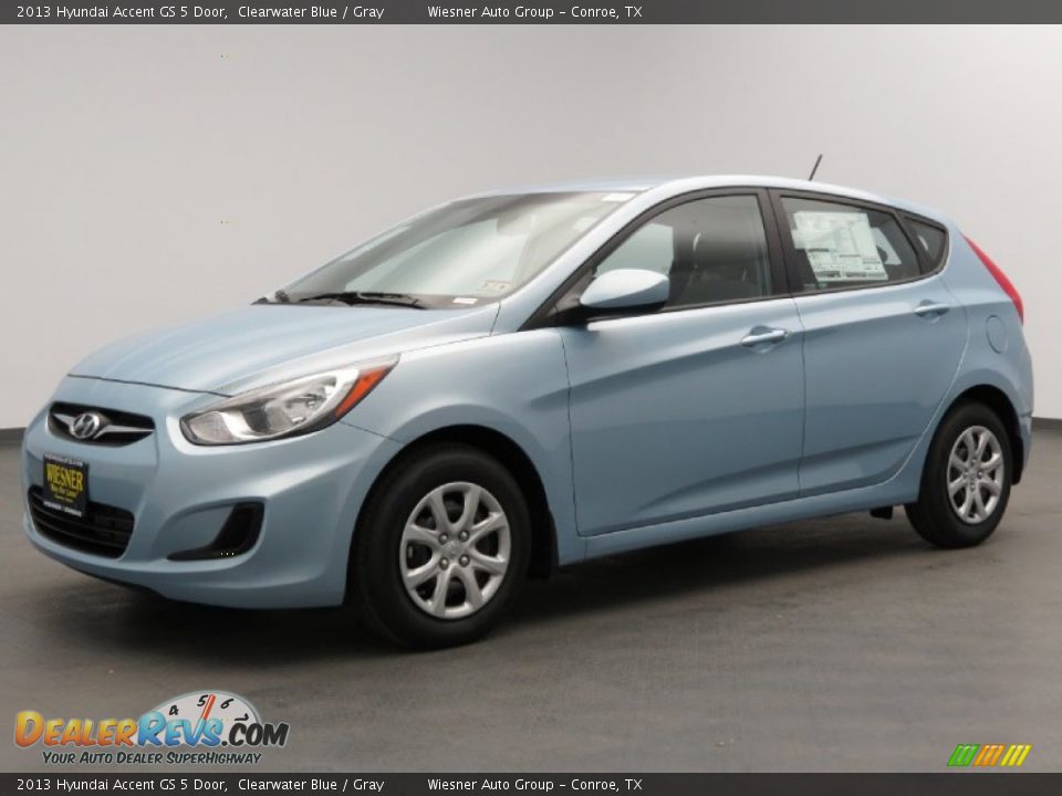 2013 Hyundai Accent GS 5 Door Clearwater Blue / Gray Photo #1
