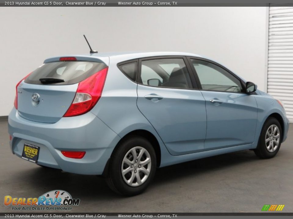 2013 Hyundai Accent GS 5 Door Clearwater Blue / Gray Photo #3