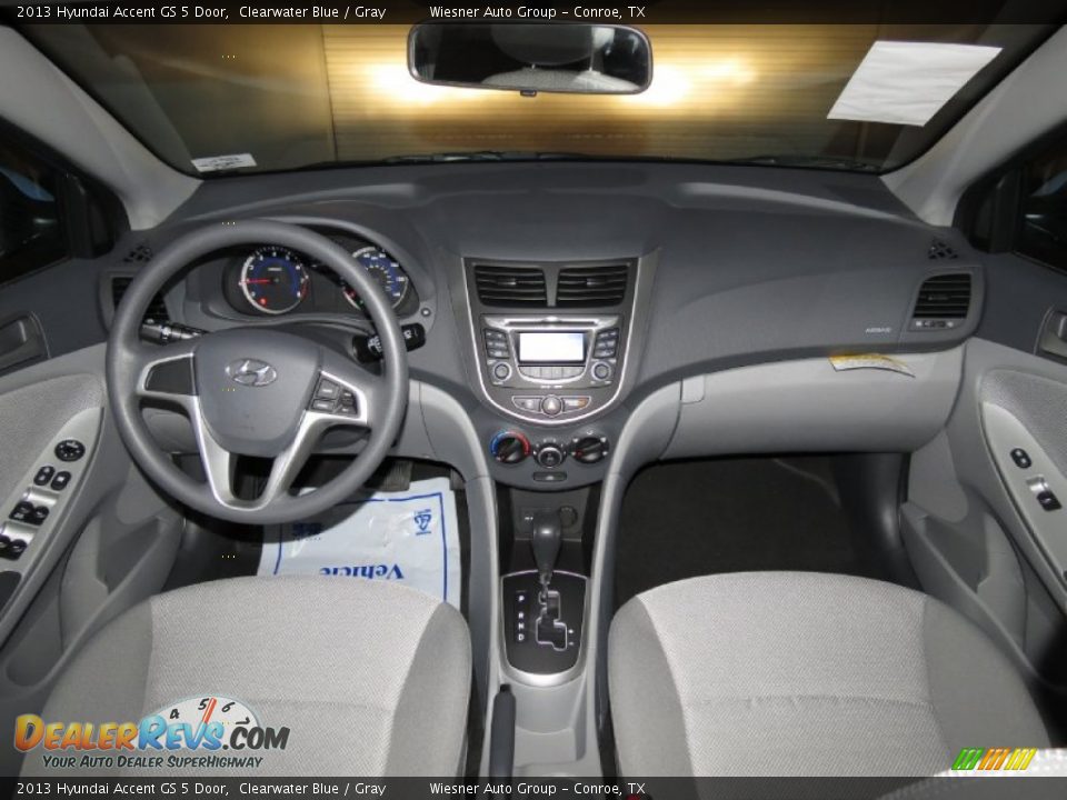 2013 Hyundai Accent GS 5 Door Clearwater Blue / Gray Photo #4