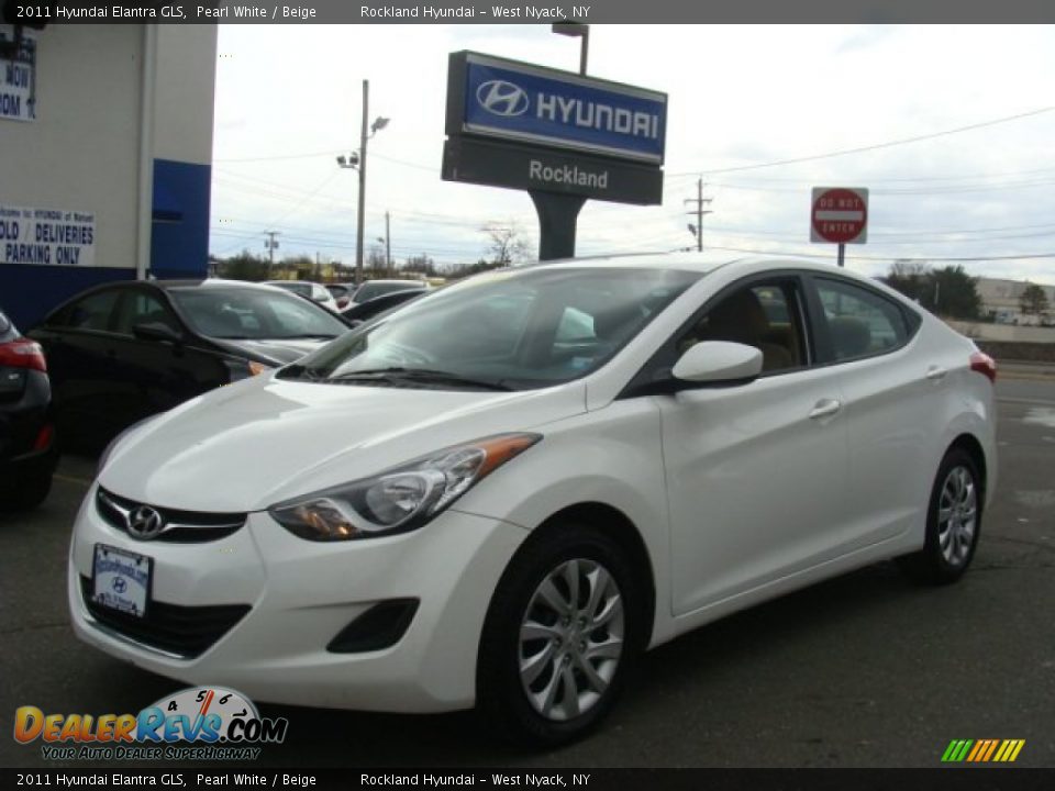 2011 Hyundai Elantra GLS Pearl White / Beige Photo #1