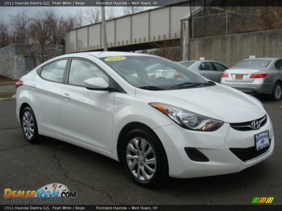 2011 Hyundai Elantra GLS Pearl White / Beige Photo #3