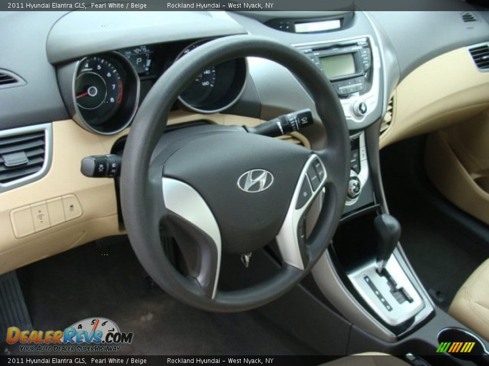 2011 Hyundai Elantra GLS Pearl White / Beige Photo #9