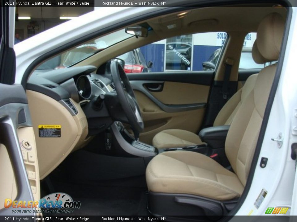 2011 Hyundai Elantra GLS Pearl White / Beige Photo #10