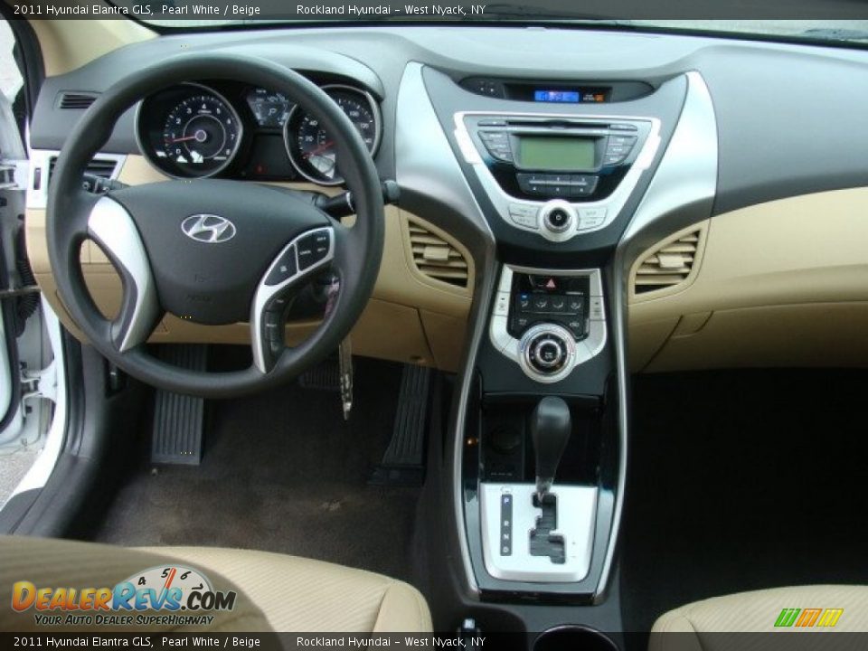 2011 Hyundai Elantra GLS Pearl White / Beige Photo #11