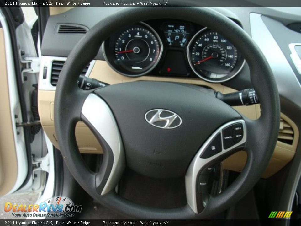 2011 Hyundai Elantra GLS Pearl White / Beige Photo #12