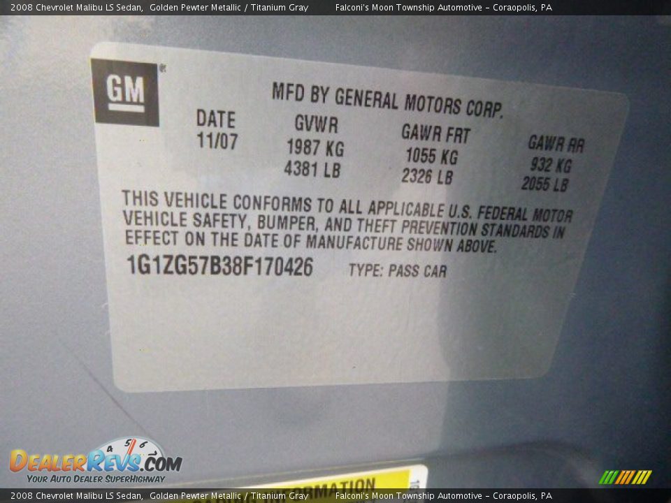 2008 Chevrolet Malibu LS Sedan Golden Pewter Metallic / Titanium Gray Photo #24