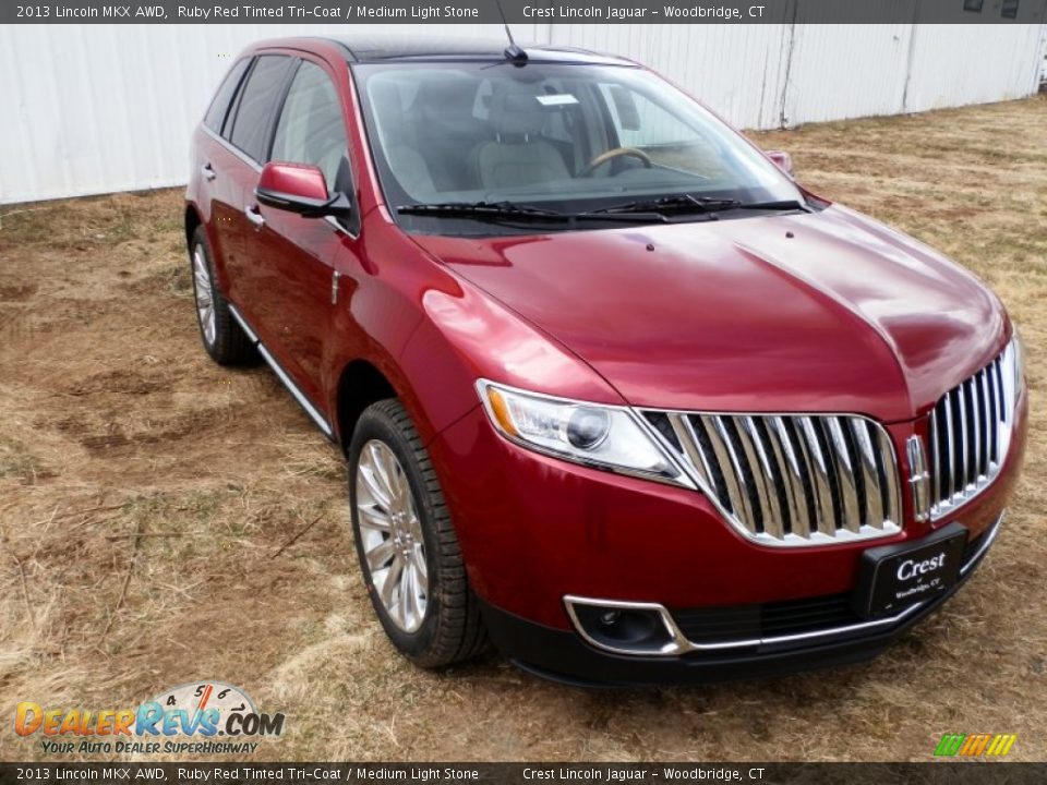 2013 Lincoln MKX AWD Ruby Red Tinted Tri-Coat / Medium Light Stone Photo #3