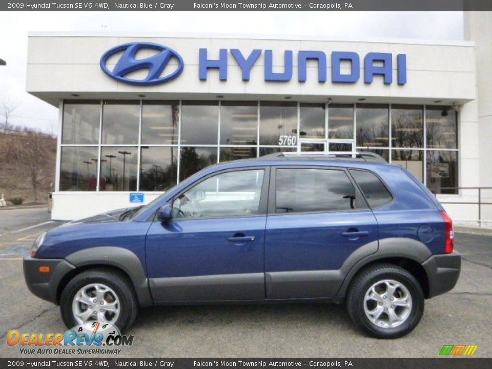 2009 Hyundai Tucson SE V6 4WD Nautical Blue / Gray Photo #1