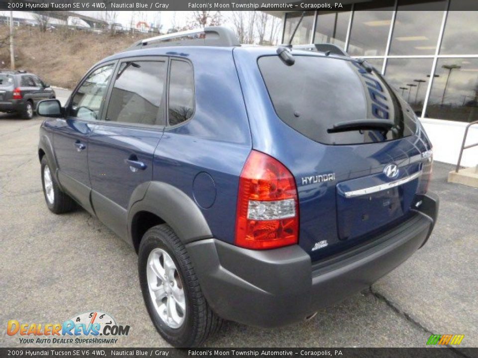 2009 Hyundai Tucson SE V6 4WD Nautical Blue / Gray Photo #2