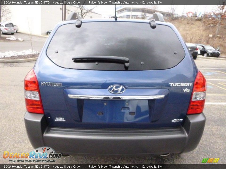 2009 Hyundai Tucson SE V6 4WD Nautical Blue / Gray Photo #3
