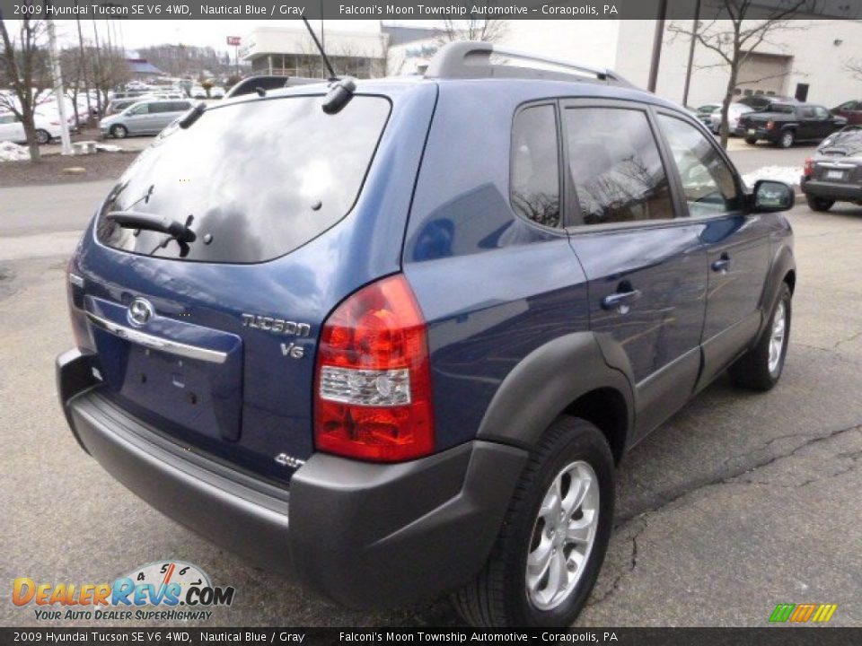 2009 Hyundai Tucson SE V6 4WD Nautical Blue / Gray Photo #4