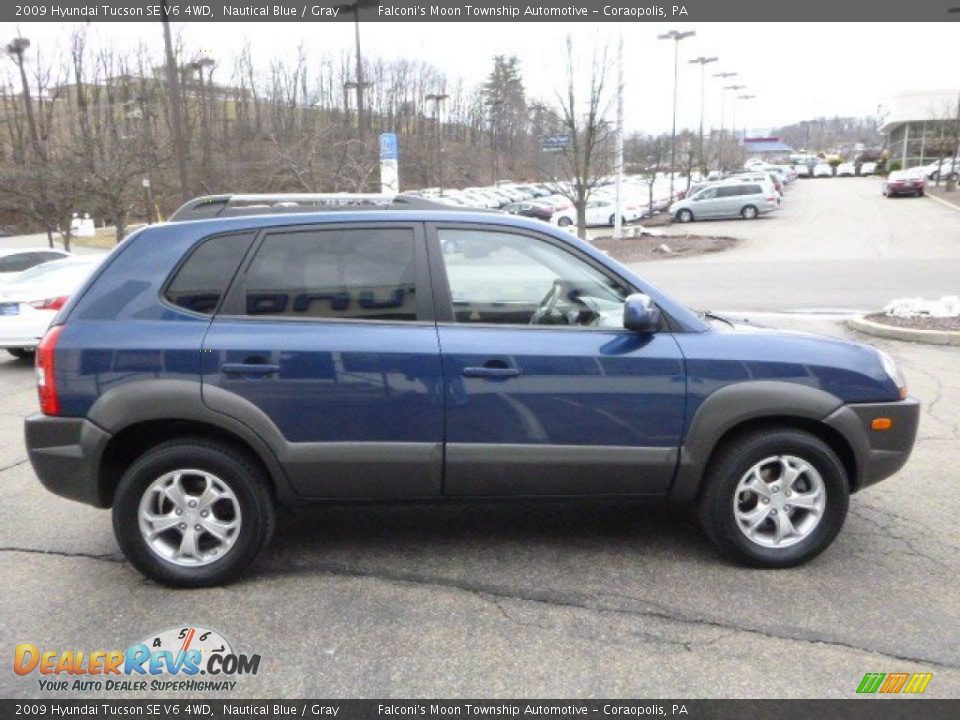 2009 Hyundai Tucson SE V6 4WD Nautical Blue / Gray Photo #5