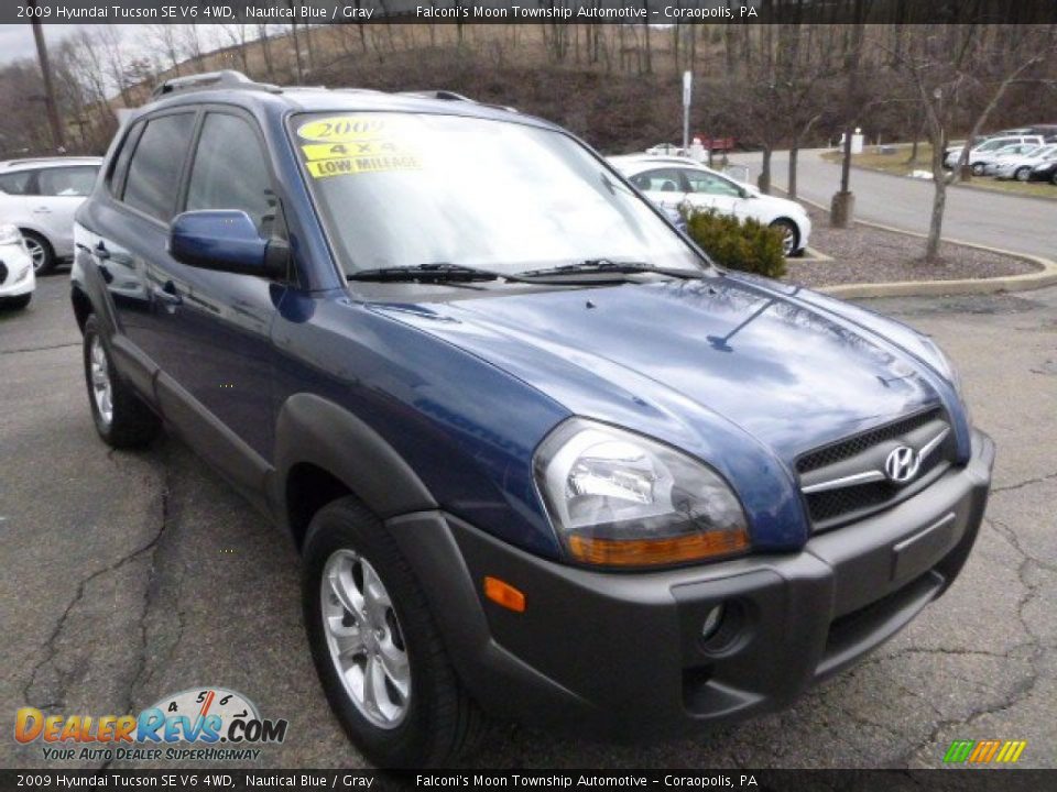 2009 Hyundai Tucson SE V6 4WD Nautical Blue / Gray Photo #6