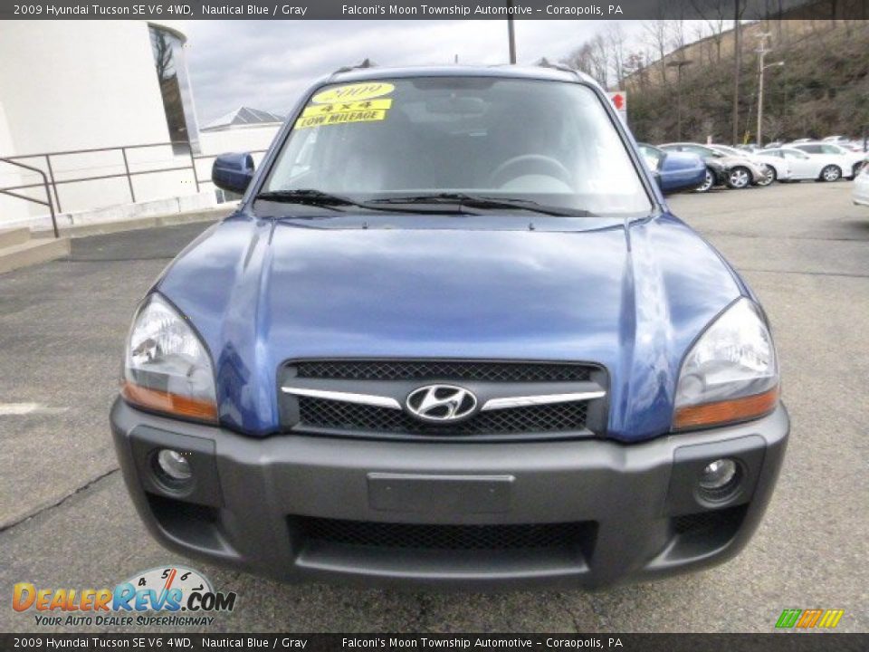 2009 Hyundai Tucson SE V6 4WD Nautical Blue / Gray Photo #7