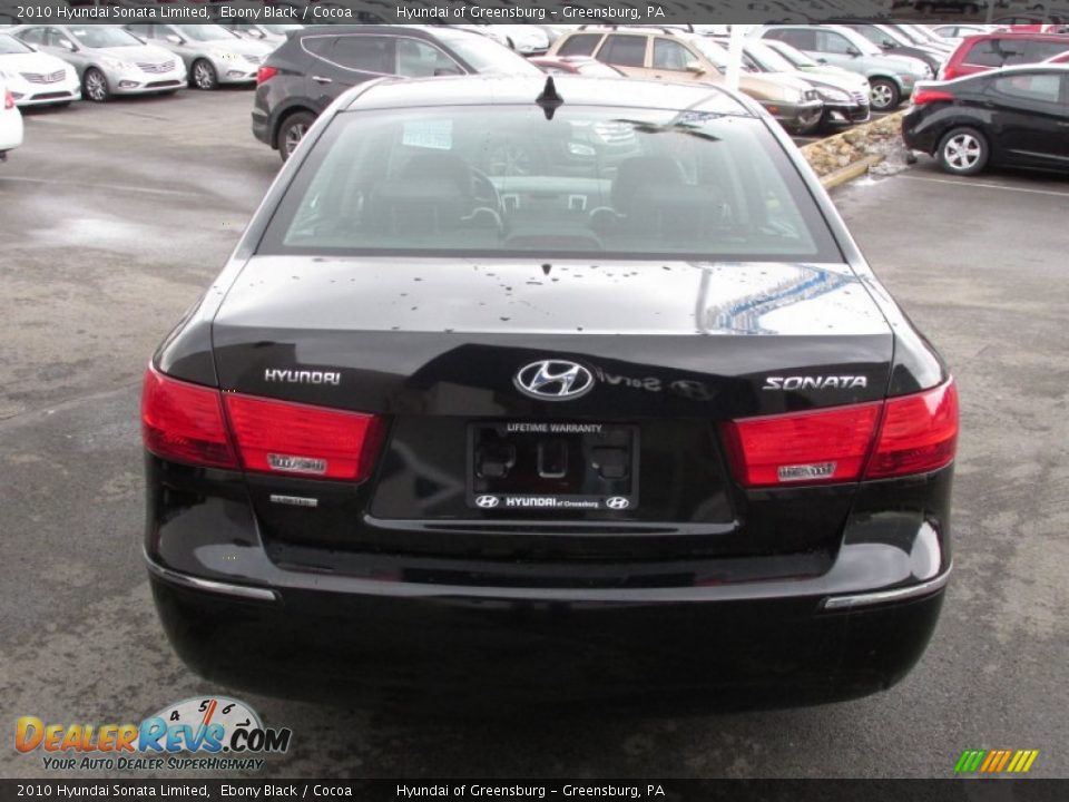 2010 Hyundai Sonata Limited Ebony Black / Cocoa Photo #9