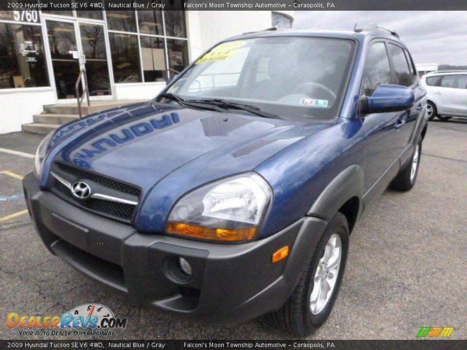 2009 Hyundai Tucson SE V6 4WD Nautical Blue / Gray Photo #8