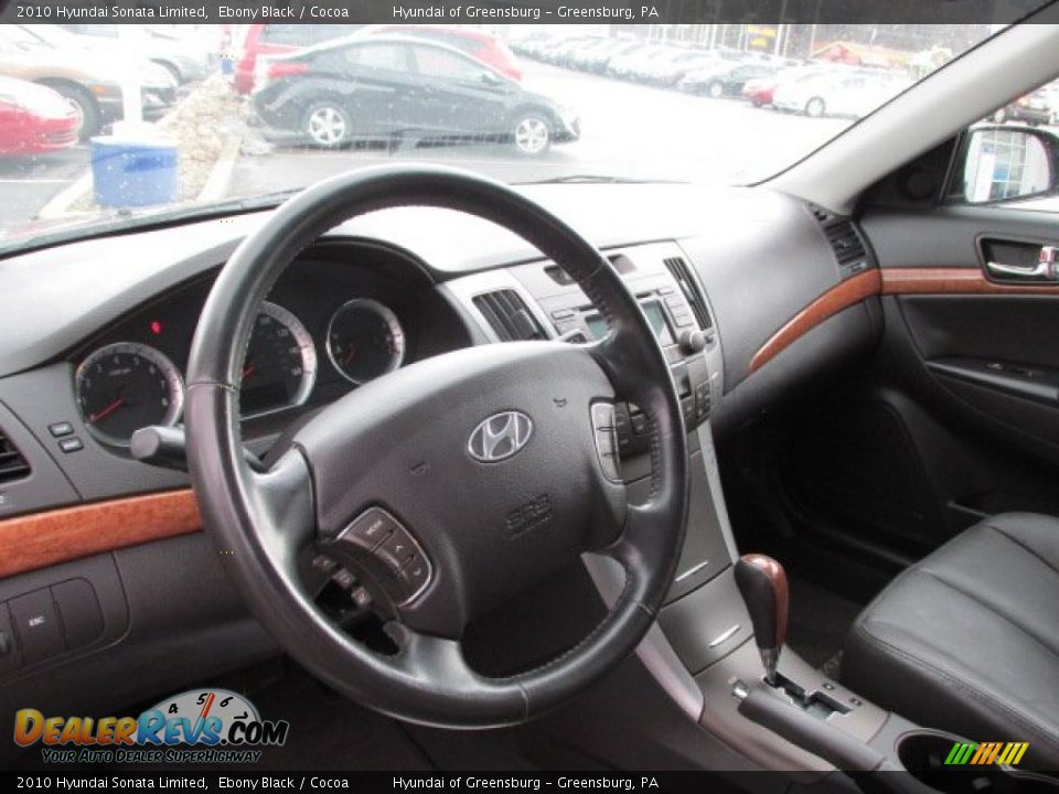 2010 Hyundai Sonata Limited Ebony Black / Cocoa Photo #13