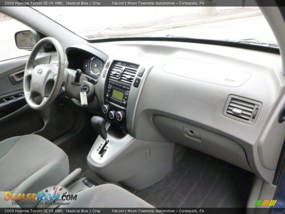 2009 Hyundai Tucson SE V6 4WD Nautical Blue / Gray Photo #11